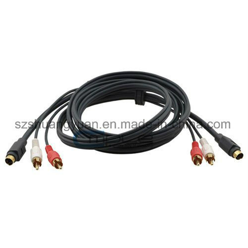 S-Video & 2-RCA Audio Cable Combo with Gold Plated 3FT