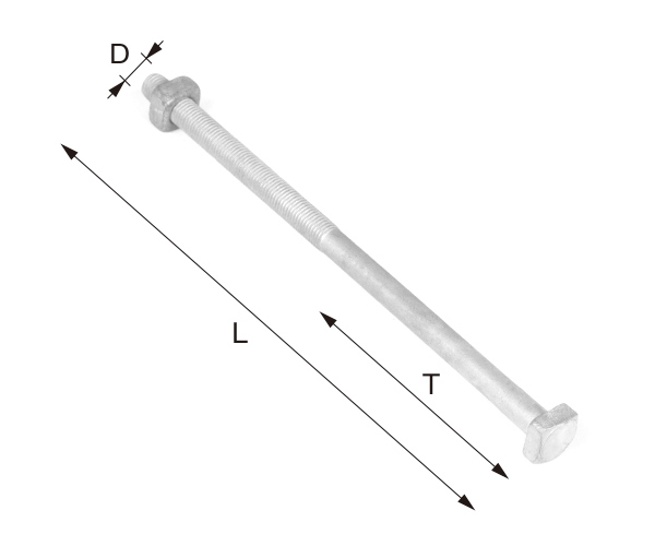 Pole Line Hardware Hot DIP Galvanzied Square Head Machine Bolt