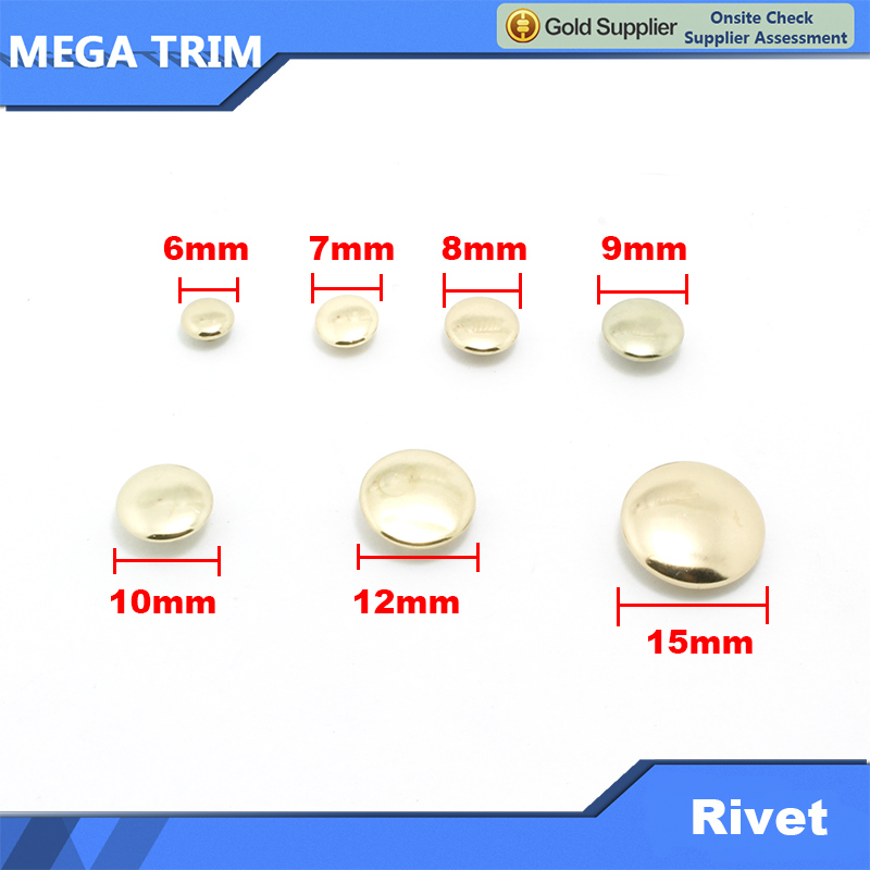 Metal Round Head Push Rivet for Bags