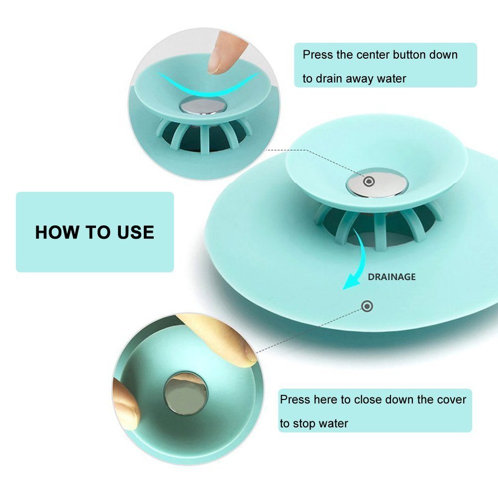 Shower Drain Stopper Plug Bathtub Cover Portable Silicone Sink Strainers