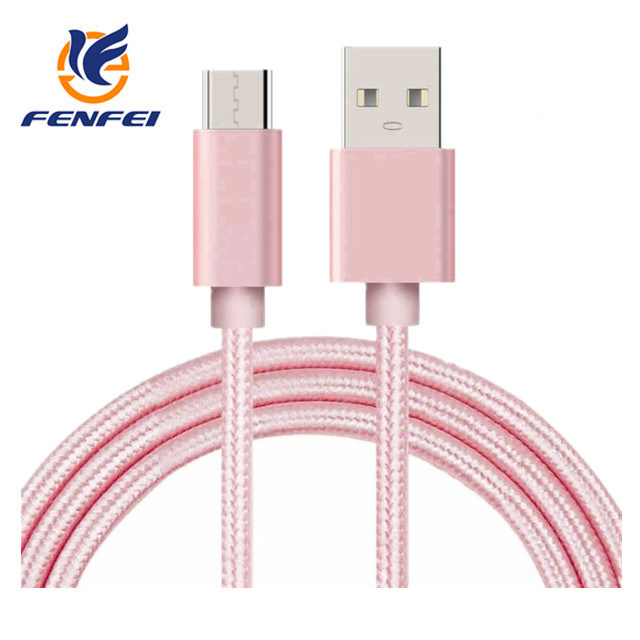 Nylon Braiding Al-Alloy Sheel 5V 2.1A Micro USB Data Cable