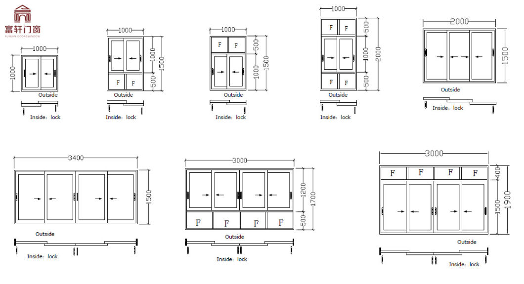 Manufacturer in Foshan G&C Fuson Cheap Aluminium Sliding Window