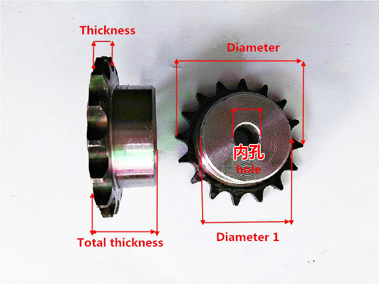 Customized Transmission Roller Chain Sprockets for Agriculture Machine, 06c-1, 6.35mm Pitch, 38mm Diameter, 11 Teeth Gear