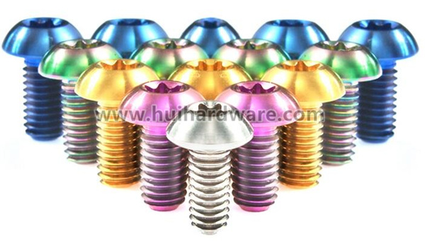 Anodized Titanium Torx Button Head Screws with Different Colors