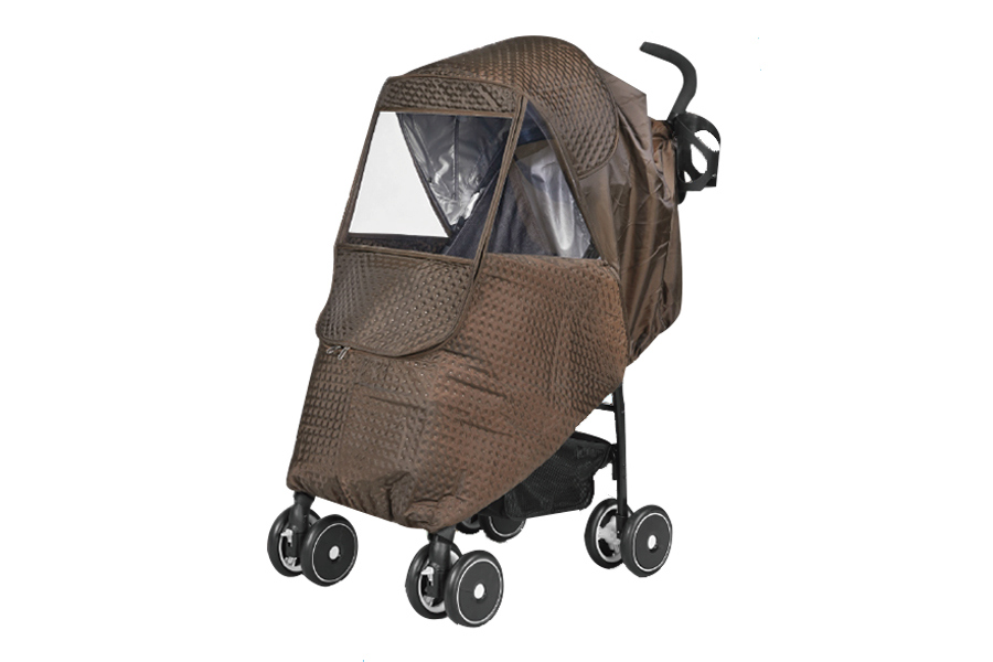 High Quality Fashionable Coffee Color Baby Stroller Rain Cover for Winter