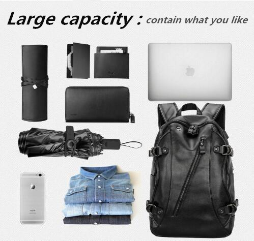 Hor Selling Fashion Travelling Waterproof School PU Leather Laptop Back Pack Bagpack Backpack Bag for Men Women