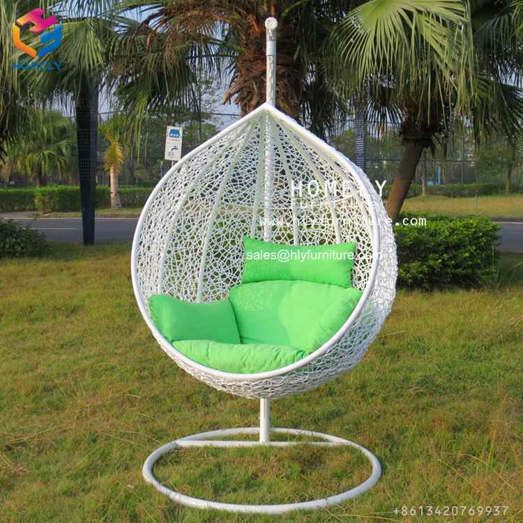 Popular Patio Garden Furniture Rattan Swing Outdoor Chair with Textilene