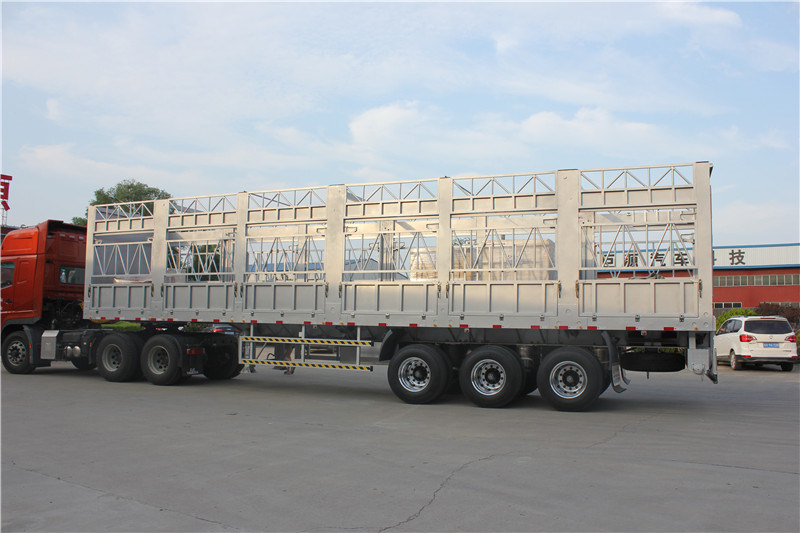 50 Tons Tri-Axle Stake Dropside Bulk Cargo Aluminum Semi Trailer for Sale