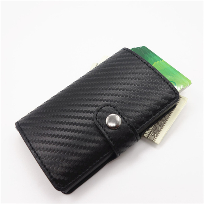 Fashion Unisex Carbon Fiber Credit Card Holder RFID Wallet Promotional