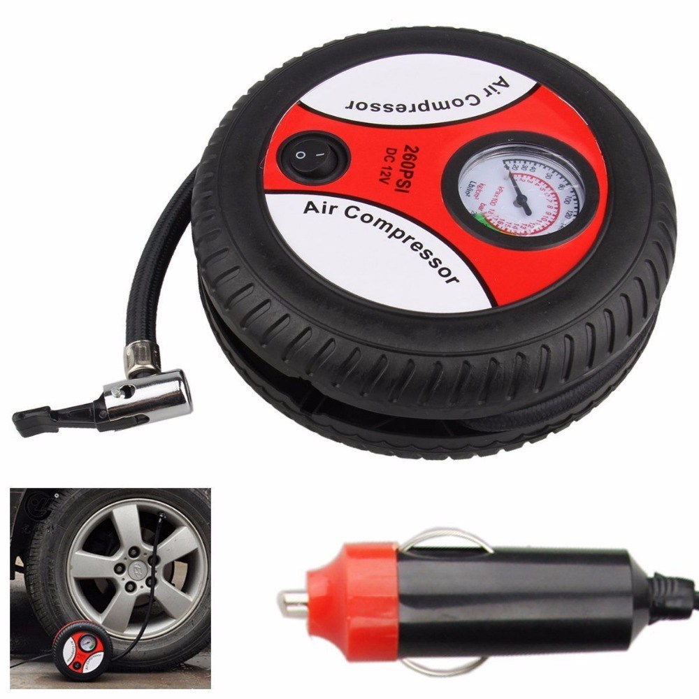 Mini Portable Car Air Compressor 12V Electric Tire Inflater 260psi Vehicle Pump