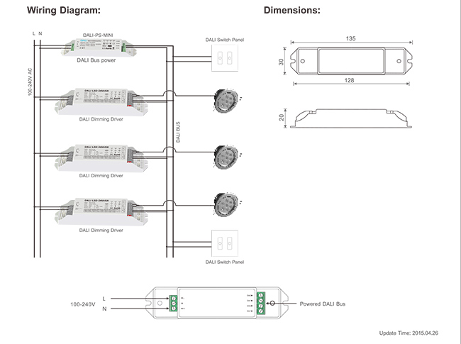 Household Dimming 100-240VAC Bus LED Power Supply