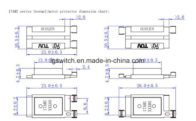 17ami Manual Reset Bimetal Thermostat Switch 20A Normally Closed Temperature Fuse Use Diving Pump