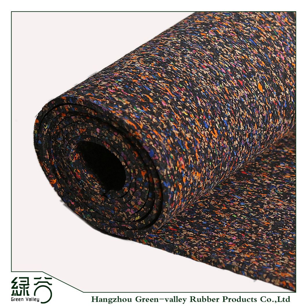 New Generation Roll of Rubber Mat with EPDM Flecks Roll Recycled Colorful Rubber Flooring