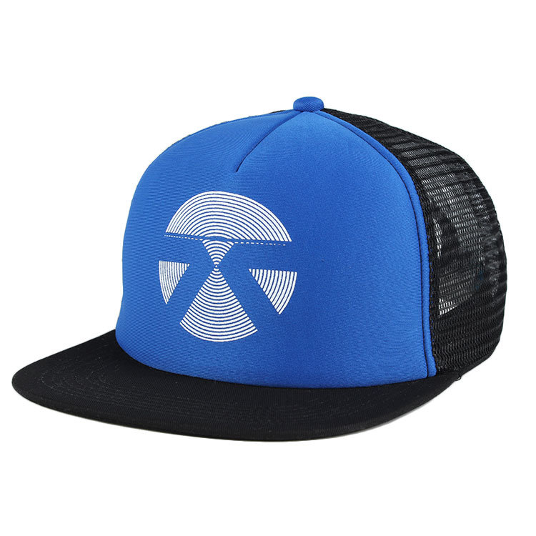 Custom Flat Bill Snapback 5 Panel Foam Mesh Trucker Hat