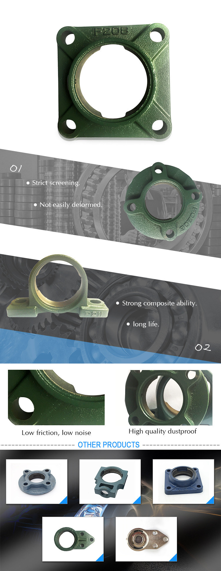 Germany Bearing F208 Bearing Housing with 4-Bolt