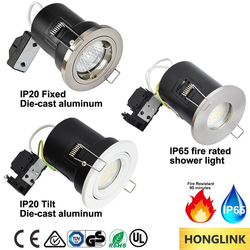 Fire Rated LED GU10 Downlight, IP65 Bathroom Light, Recessed Ceiling GU10 Downlight