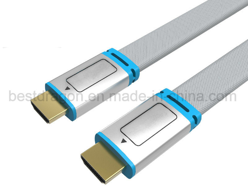 1.5m Gold Plated Male to Male HDMI 1.4 Version Flat Cable for TV