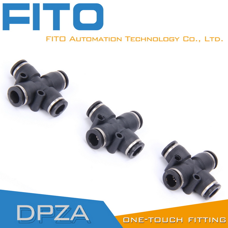 Cross 4-Way Pneumatic Cylinder Valve Fitting