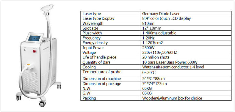 Professional Medical Portable 808nm for Permanent Hair Removal