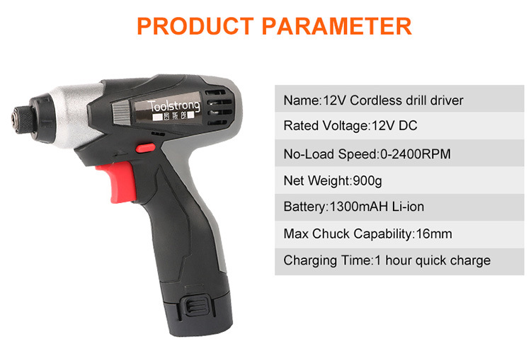 Mini Cordless Screwdriver 12V Li-ion Battery with Charge Lamp Electric Screwdriver