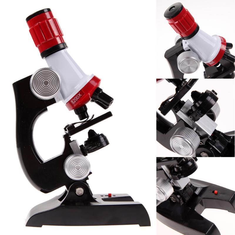 New Biological Microscope LED 100X-1200X Home School Educational Toy Gift Kids Microscope