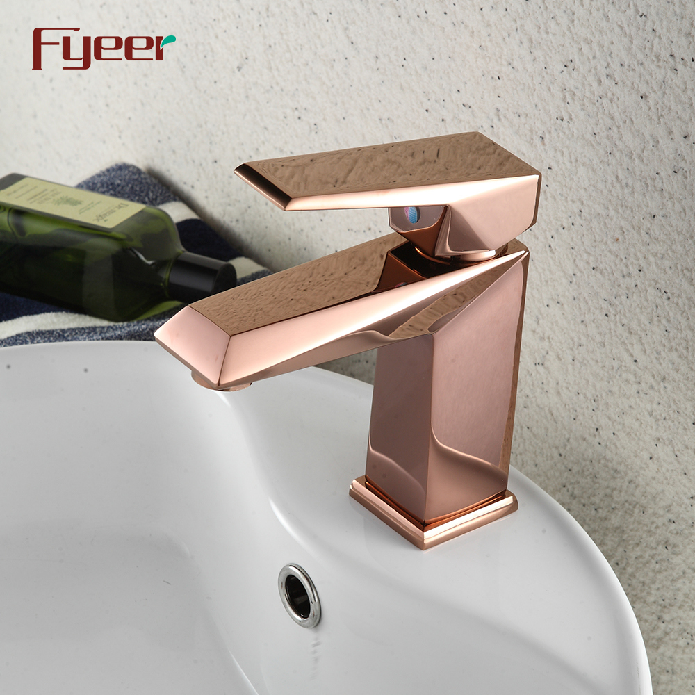 Fyeer Rose Gold Solid Brass Basin Faucet