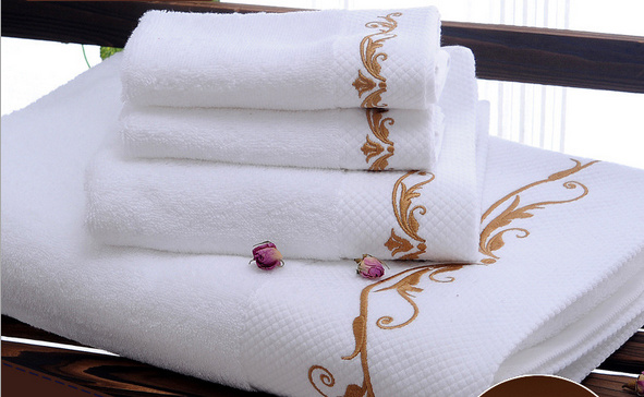 100% Cotton Plain Embroidery Hotel Terry Bath Towel Factory
