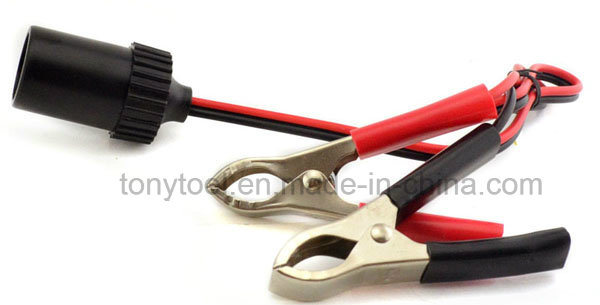 12V Battery Clip-on Car Cigarette Lighter Socket Adapter