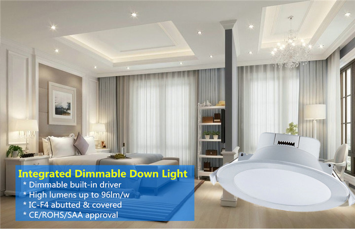 10W Integrated Dimmable LED Downlight with SAA Approval