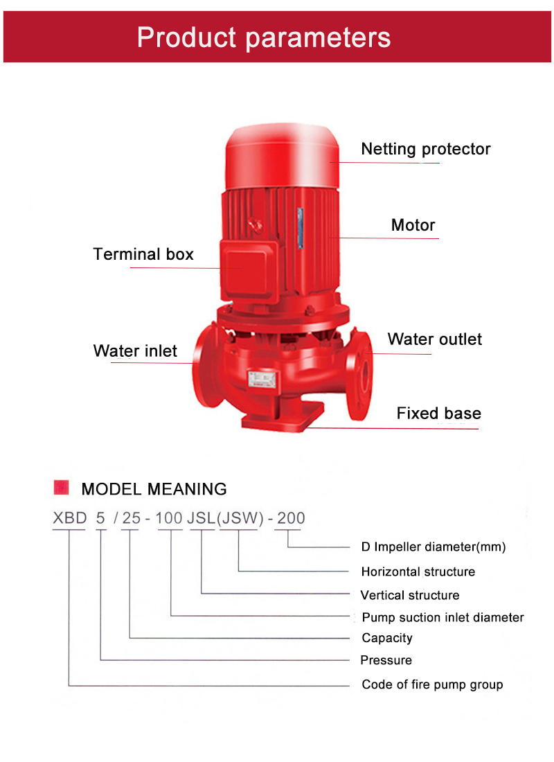 Vertical Multistage Fire Pump Fighting Inline Booster Pump Hydrant Water Pump