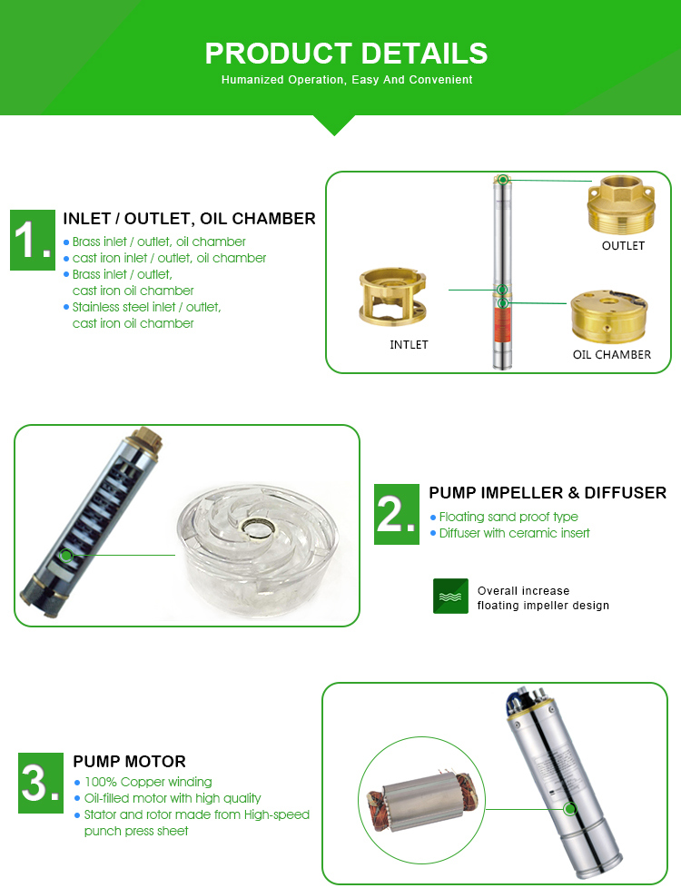 Multistage Stainless Steel Centrifugal Submersible Water Pump