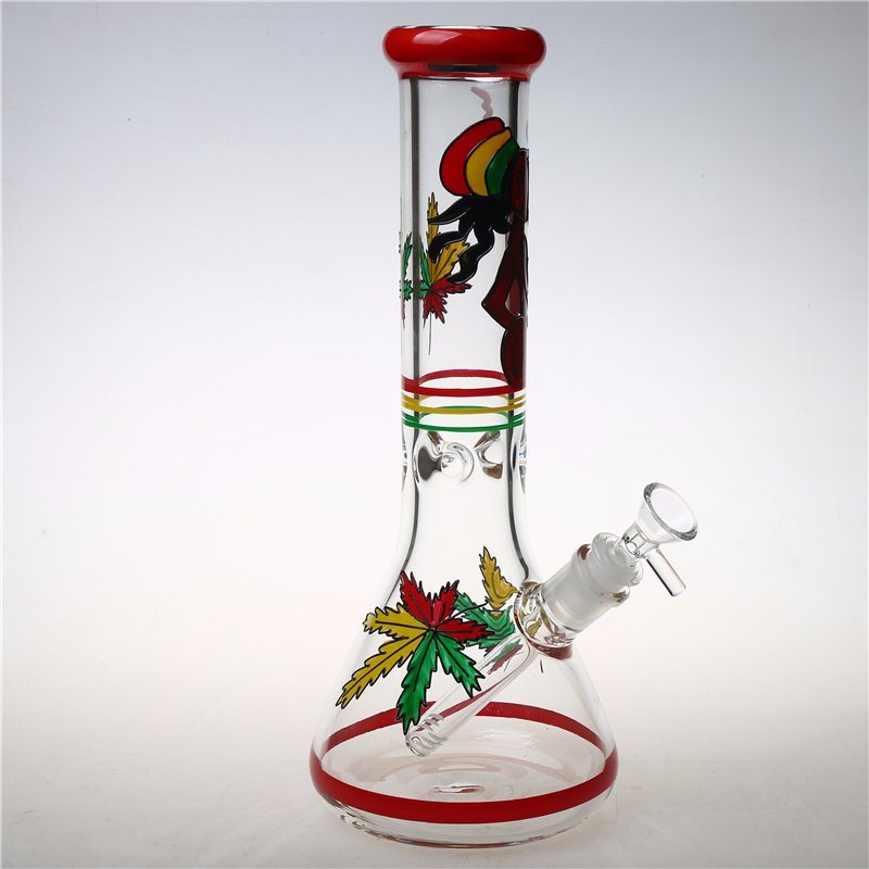 Borosilicate Glass Beaker Water Pipe with Hand Drawing Bo-383