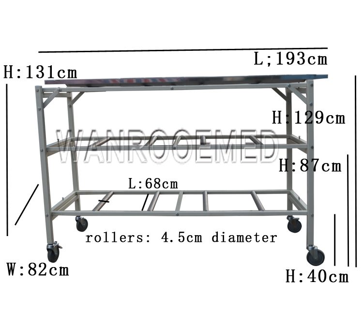 Ga503-3 Medical Mortuary Body Lifter Coffin Trolley