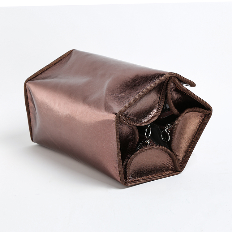 High Capacity Fashionable PU Barrel Shaped Travel Cosmetic Bag