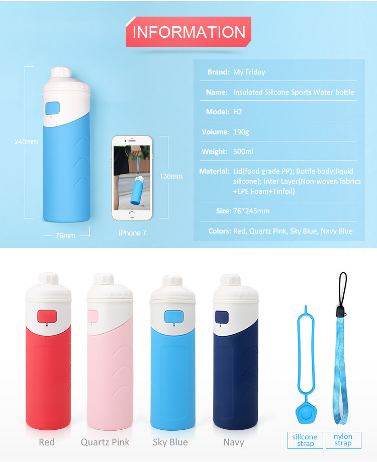 Customized Leakproof Safety Wide-Mouth Silicone Vacuum Flask with FDA Certificate