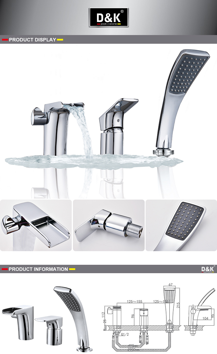 Hot Sale High Quality Brass Chrome Plated Bathroom Hot and Cold Tub Mixer Tap