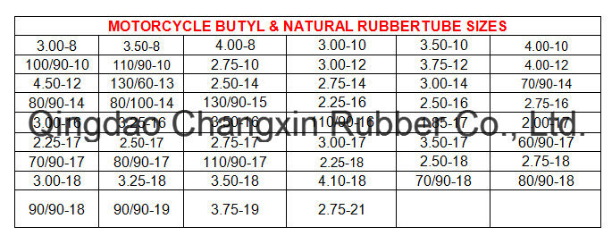 Motorcycle Tube / Motorcycle Butyl Tube / Motorcycle Natural Rubber Tube / Inner Tube 13