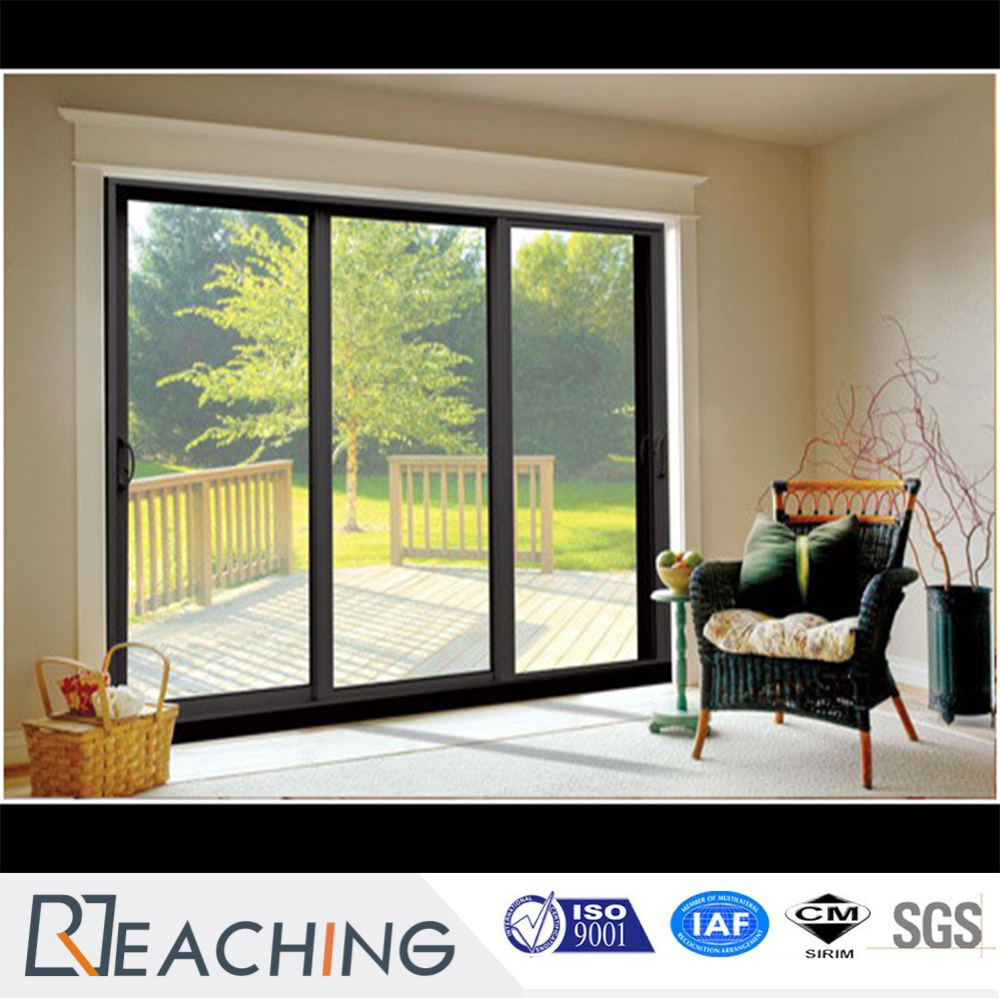 Fashion Design Sliding Door Metel Double Glazing Aluminum Door &Window: D-Shap Handle Lock