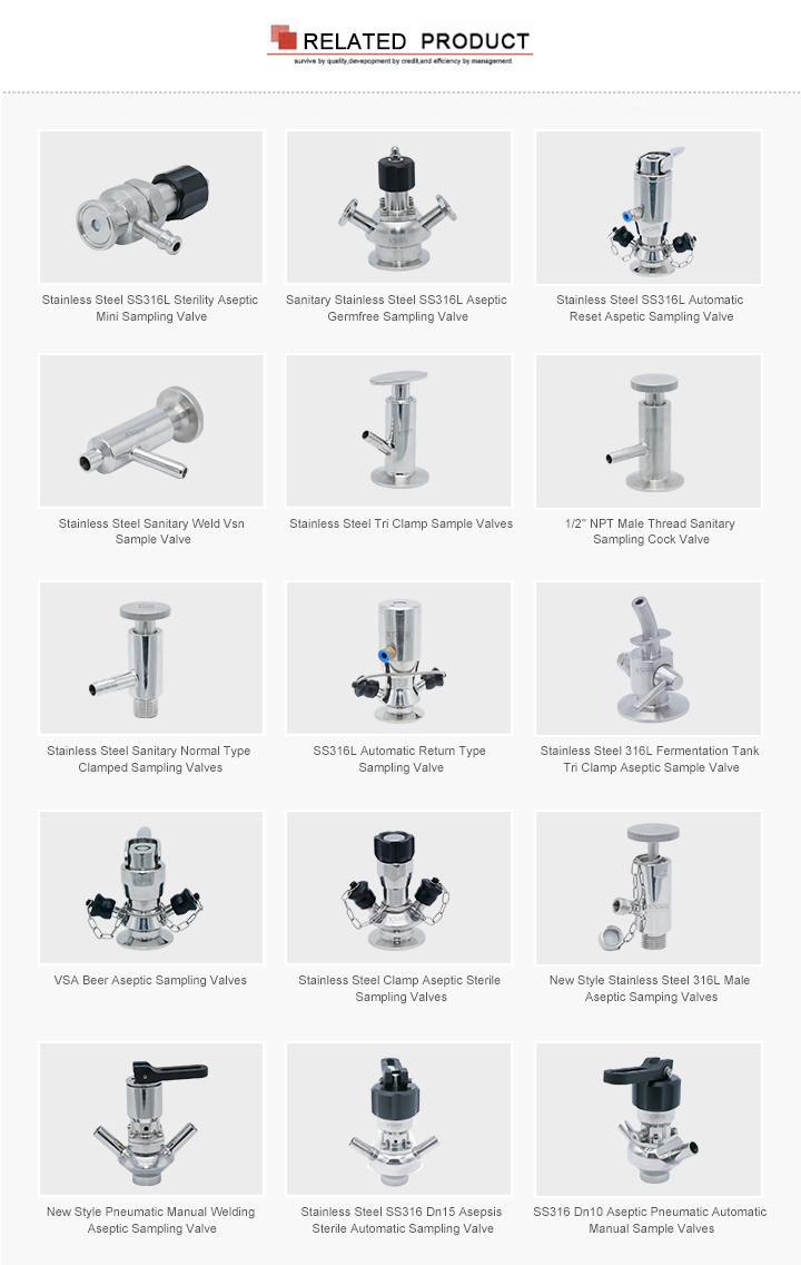 SS316L Aseptic Flush Bottom Valve with Aseptic Sampling Valves