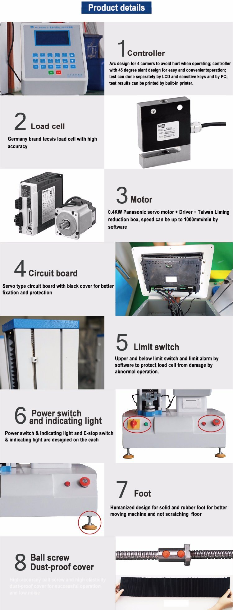 Single Column Wire Elongation Strength Test Machine