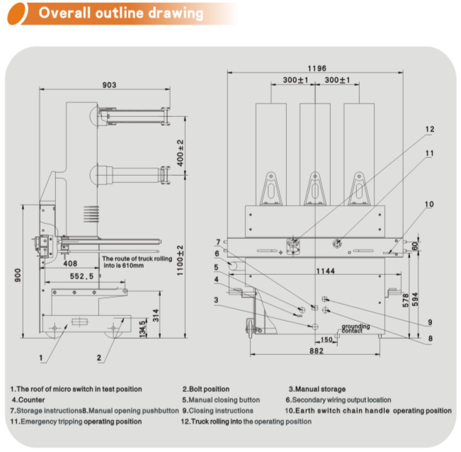 Zn85-40.5 Truck Type Indoor High-Voltage Vacuum Circuit Breaker ISO9001-2000