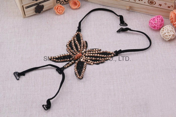 Fashion Elastic Bra Butterfly Back Intersect Rhinestone Shoulder Strap Accessories