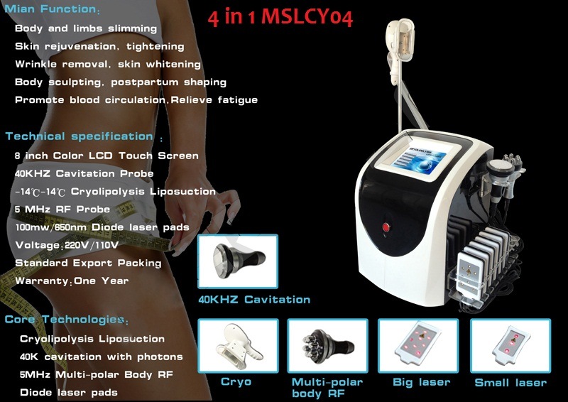 Multifunctional Slimming Machine with 40K Cavitation/ RF/ Laser / Cryo Function