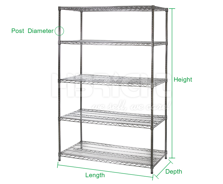 Chrome Plating Wire Storage Shelving Rack