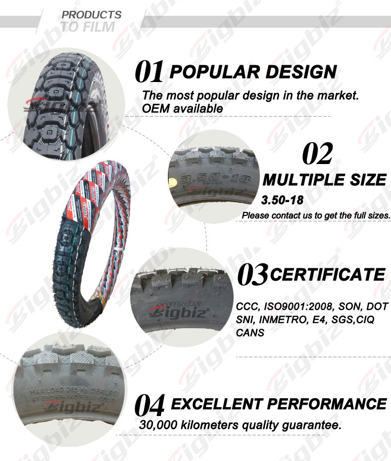 High Quality Motorcycle Tyre (2.25-17) with High Natural Rubber Rate.