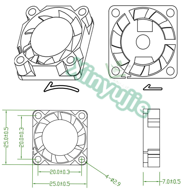 120*120*32mm Large Battery Powered Fan 2200rpm Axial Radiator Machine High Speed Air-Conditioner Fans Machine