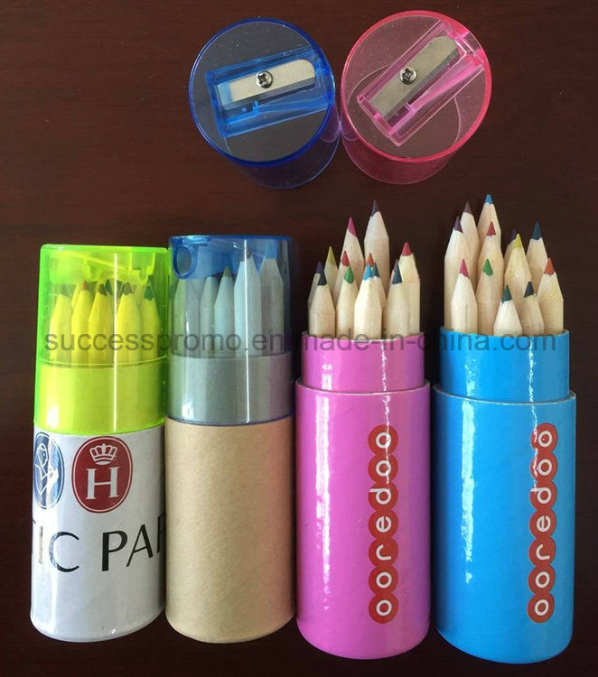 12PCS Color Pencils Set Packed in Paper Tube with Sharpener