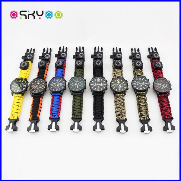 Emergency Outdoor Survival Bracelet 550 Paracord Watch