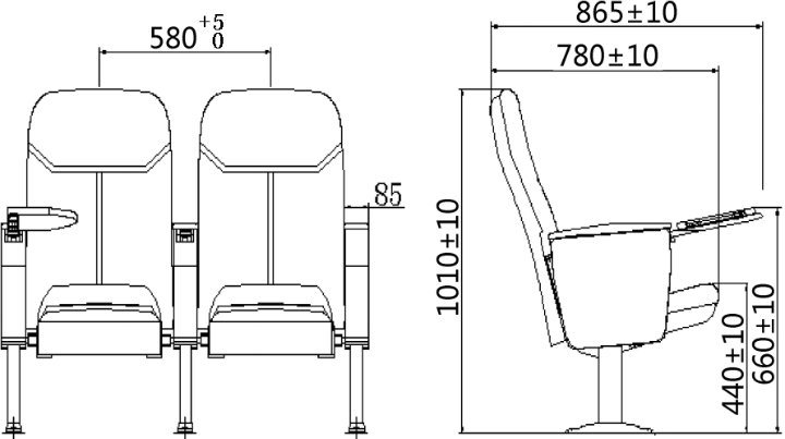 Plastic Material Theater Chair High School Classroom Furniture