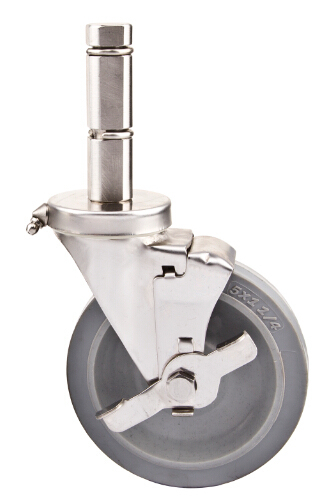 Stem Stainless Steel Medium Duty Caster with Brake